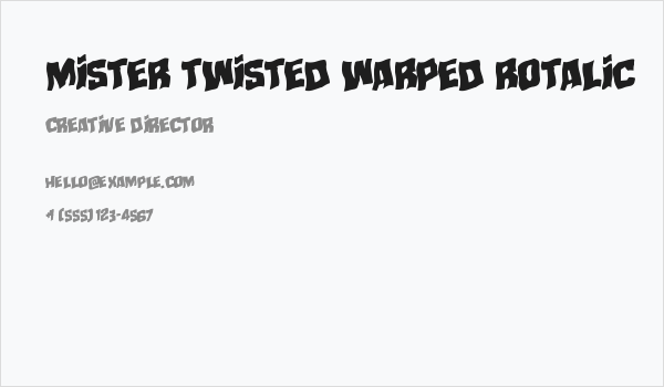Mister Twisted Warped Rotalic Business Card