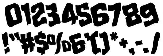 Mister Twisted Warped Rotated Font OTHER CHARS
