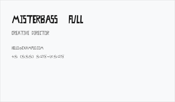 MisterBass  Full Business Card