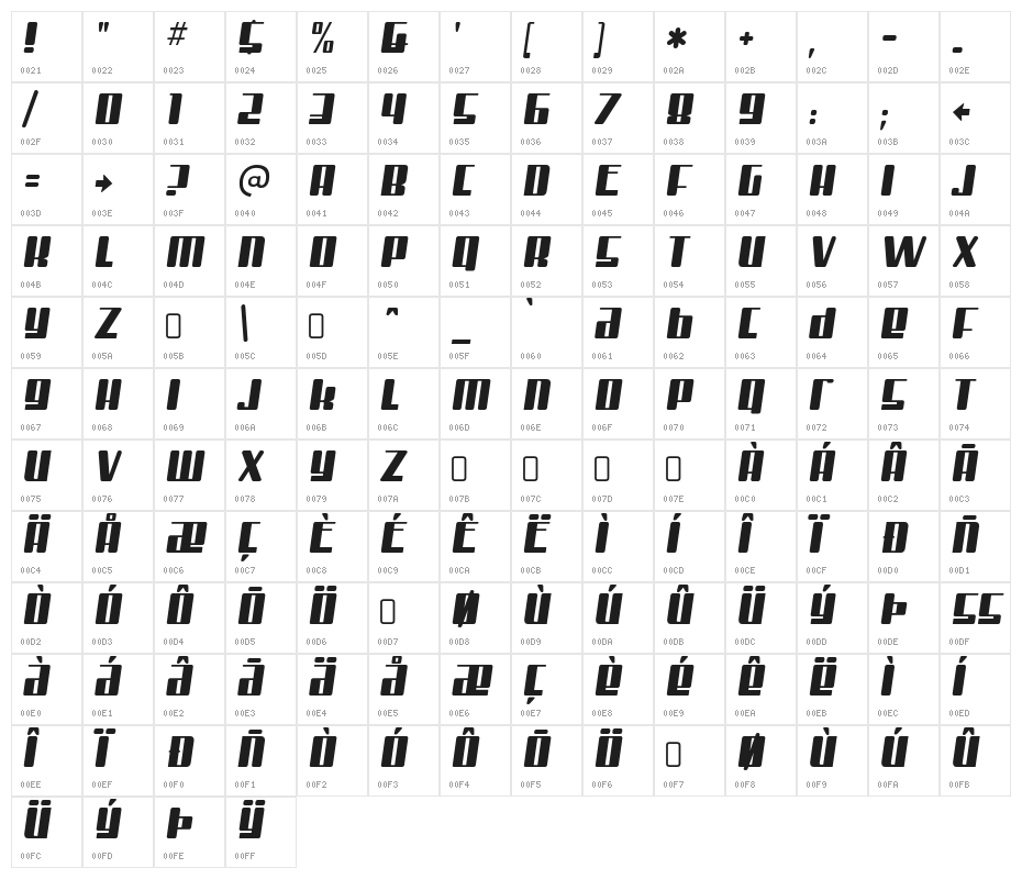MisterFirley-Regular Character Map