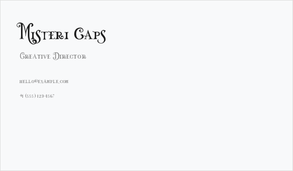 Misteri Caps Business Card