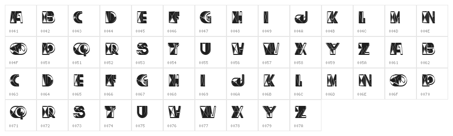 Mistic Orange Regular Character Map