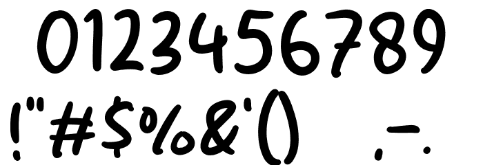 Mistica Blue Font OTHER CHARS