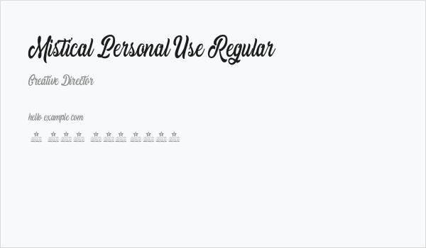 Mistical Personal Use Regular Business Card