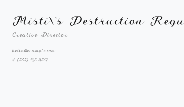 Misti's Destruction Regular Business Card