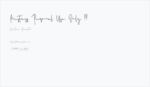 Mistress Personal Use Only !!! Business Card