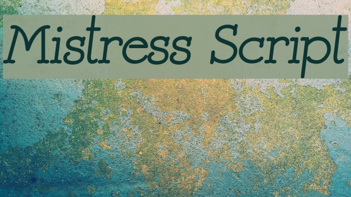Mistress Script Fonte examples