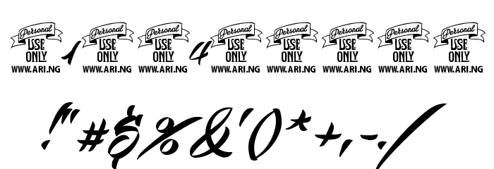 Mistuki 1 PERSONAL USE Font OTHER CHARS