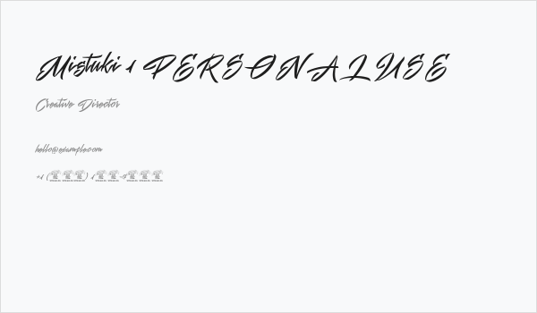 Mistuki 1 PERSONAL USE Business Card