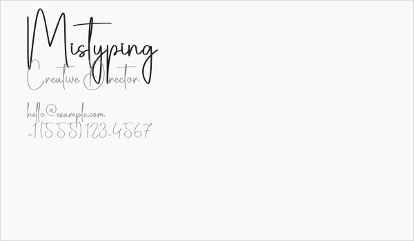 Mistyping Business Card