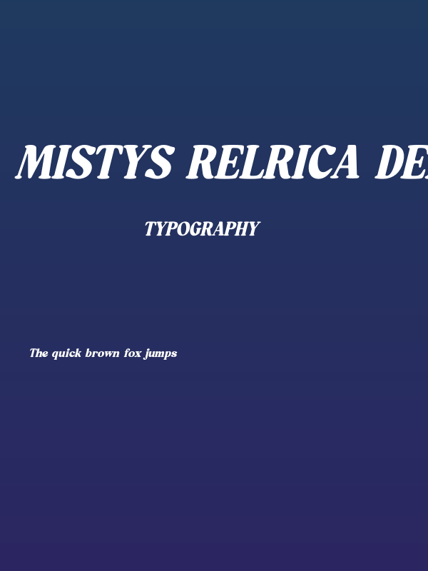 Mistys Relrica DEMO VERSION Italic Poster