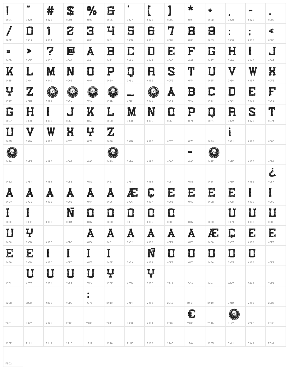 Misuri Club Character Map