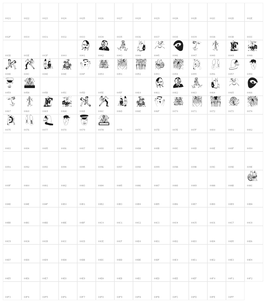 MiszellMay Character Map