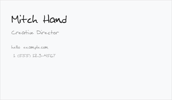 Mitch Hand Business Card