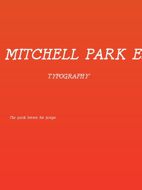 Mitchell Park East Bold Italic Poster