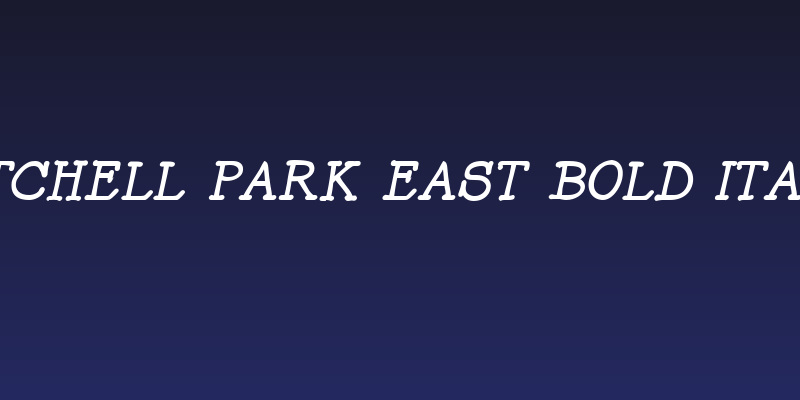 Mitchell Park East Bold Italic Social Header
