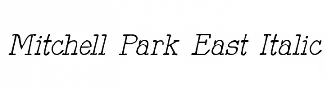 Mitchell Park East Italic  font caratteri gratis