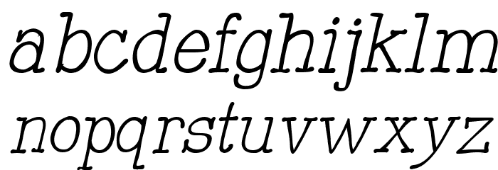Mitchell Park East Italic Font LOWERCASE