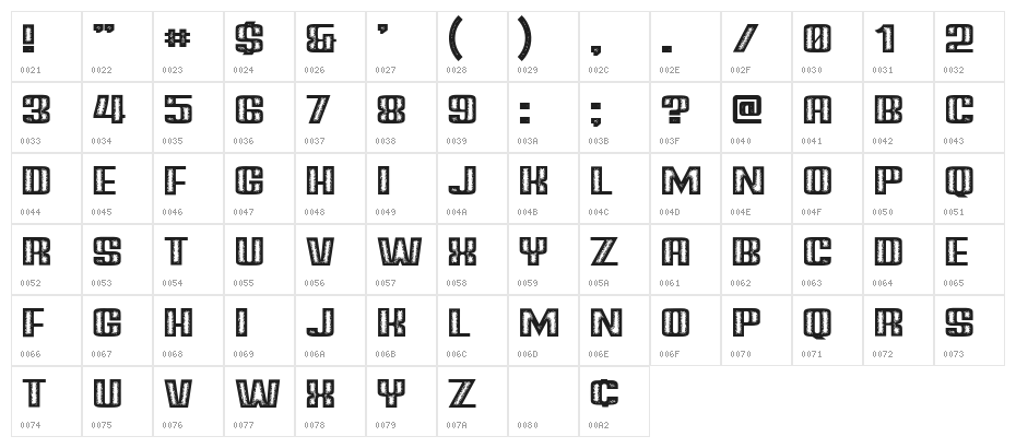 Mitesser Regular Character Map