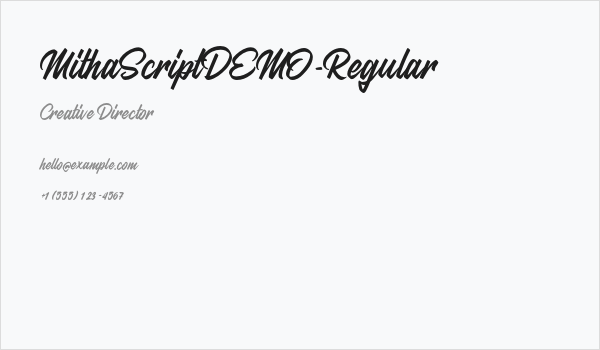 MithaScriptDEMO-Regular Business Card
