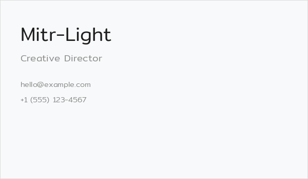 Mitr-Light Business Card