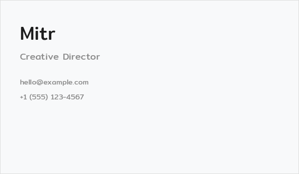 Mitr Business Card