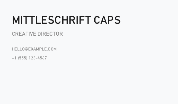 Mittleschrift Caps Business Card