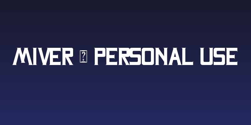 Miver - Personal Use Social Header