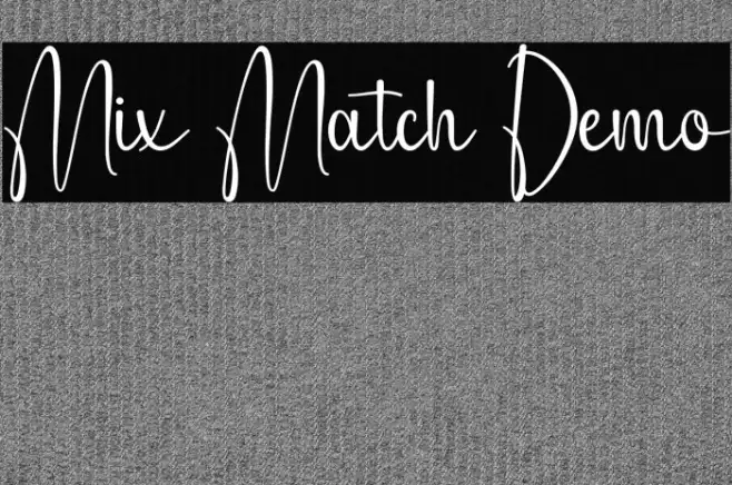 Mix Match Demo Example 1
