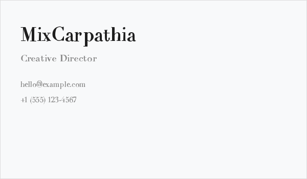 MixCarpathia Business Card