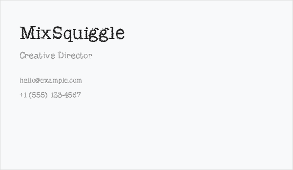 MixSquiggle Business Card