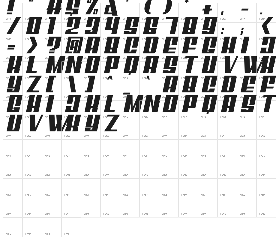 Mixbox Clean Italic Demo Clean Italic Character Map