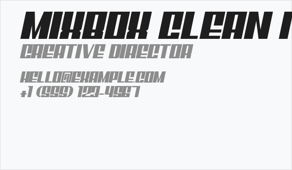 Mixbox Clean Italic Demo Clean Italic Business Card