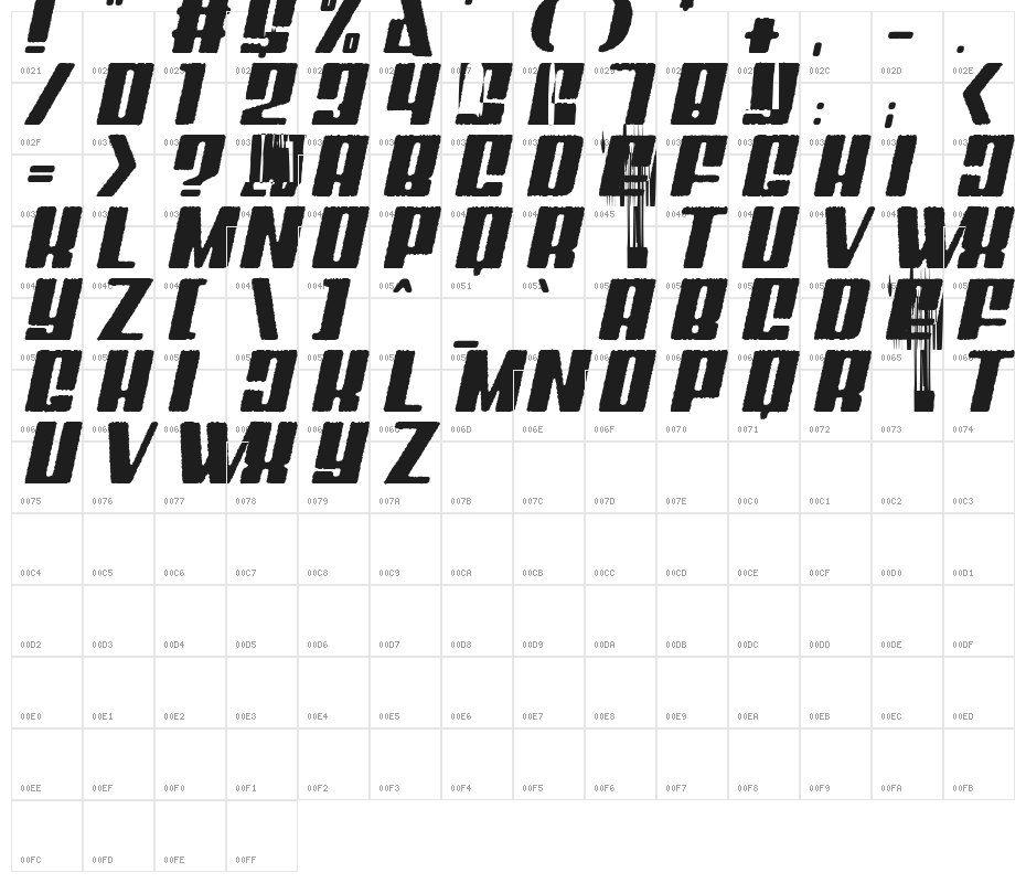 Mixbox Rough Italic Demo Rough Italic Character Map
