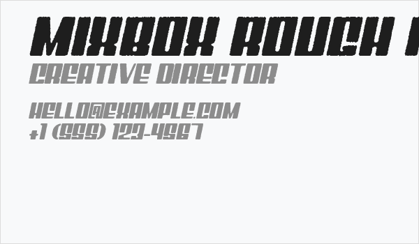 Mixbox Rough Italic Demo Rough Italic Business Card