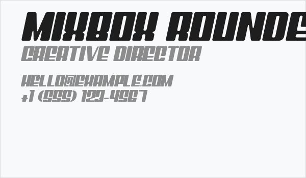 Mixbox Rounded Italic Demo Rounded italic Business Card