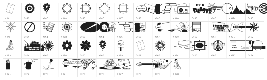 Mixed Bag O' Dings JL Character Map