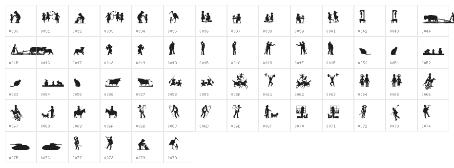 Mixed Silhouettes Five Character Map