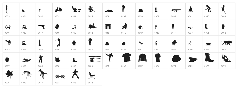 Mixed Silhouettes Free vol 4 Character Map