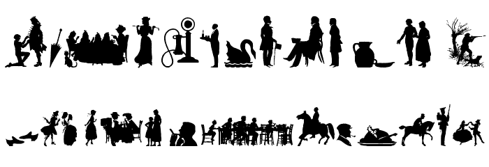 Mixed Silhouettes Seven Regular Font LOWERCASE