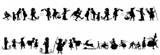 Mixed Silhouettes Six Schriftart Groß