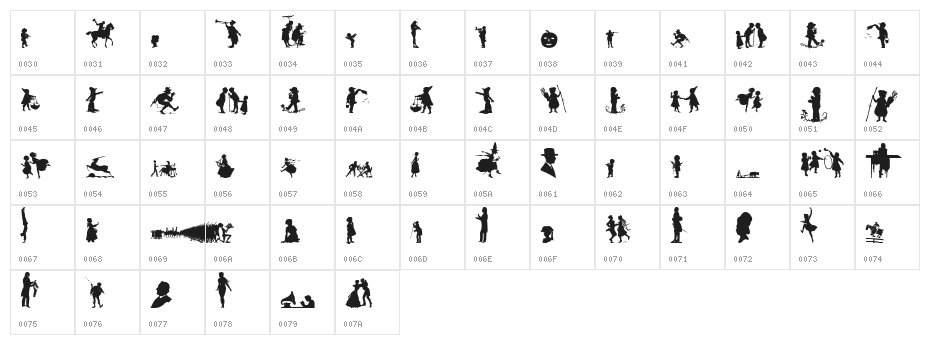 Mixed Silhouettes Six Character Map