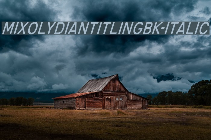 MixolydianTitlingBk-Italic Font examples