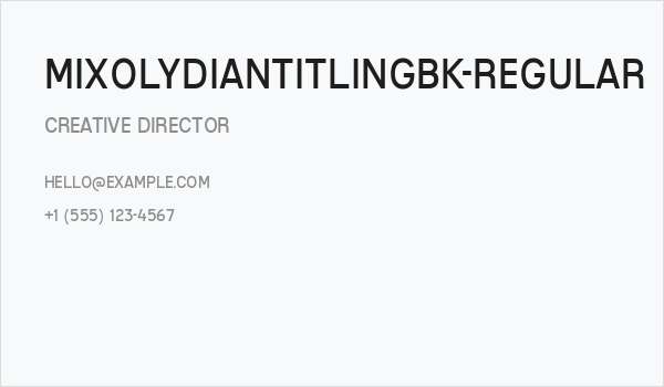 MixolydianTitlingBk-Regular Business Card