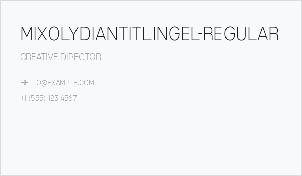MixolydianTitlingEl-Regular Business Card