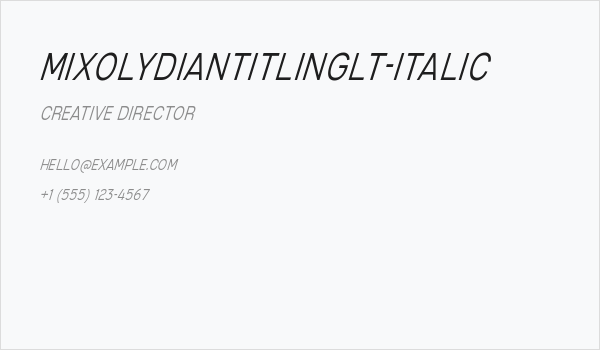 MixolydianTitlingLt-Italic Business Card