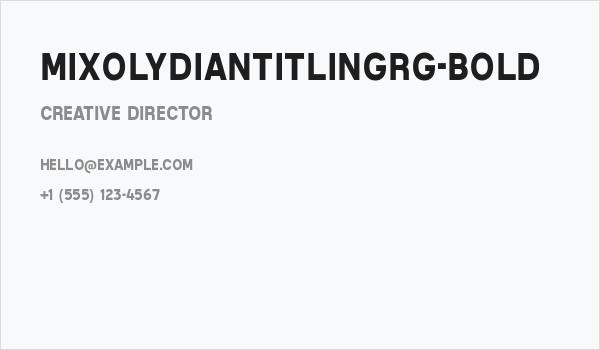 MixolydianTitlingRg-Bold Business Card
