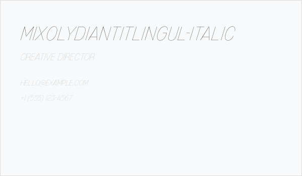 MixolydianTitlingUl-Italic Business Card