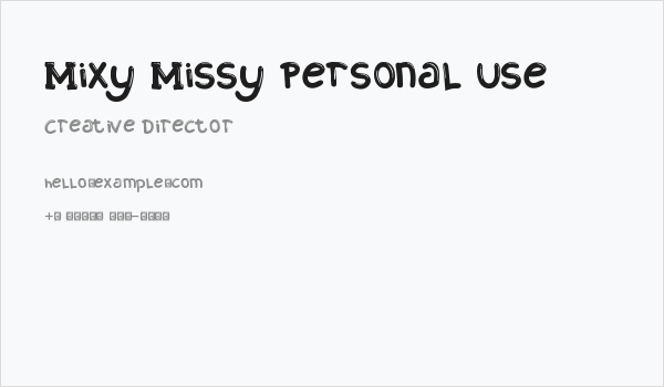 Mixy Missy Personal Use Business Card