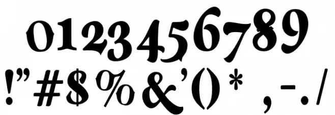 Miztar-Regular Font OTHER CHARS